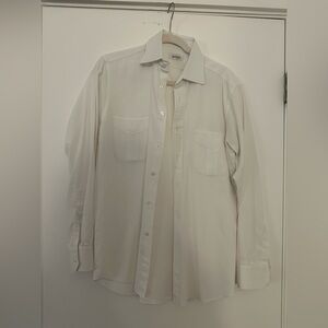 Ascot Chang Custom-Made texture white Cotton Dress Shirt - M